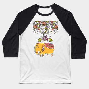 Elephant and flowers Baseball T-Shirt